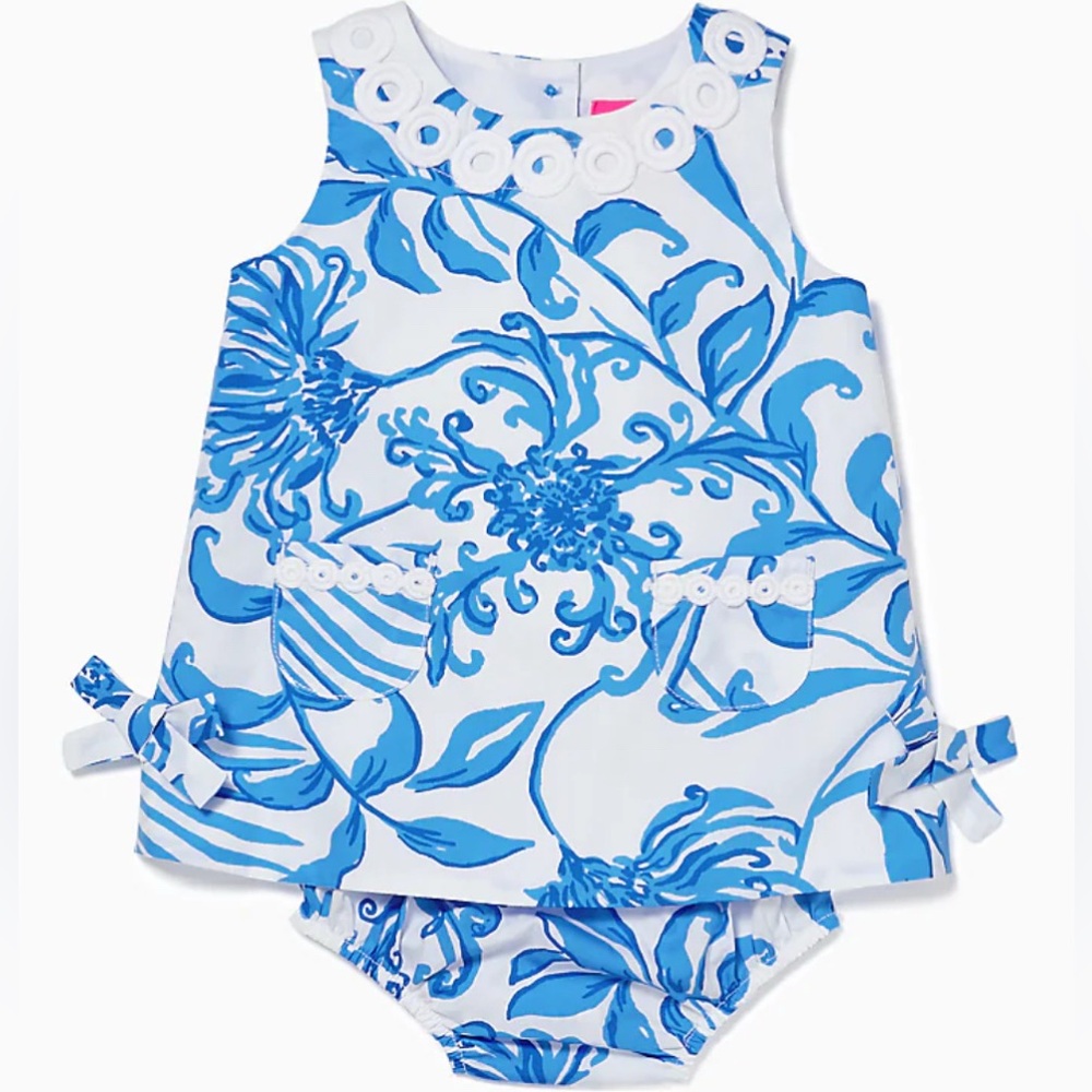 NWT! BABY LILLY SHIFT DRESS, RESORT WHITE GLISTEN IN THE SUN 3-6 months